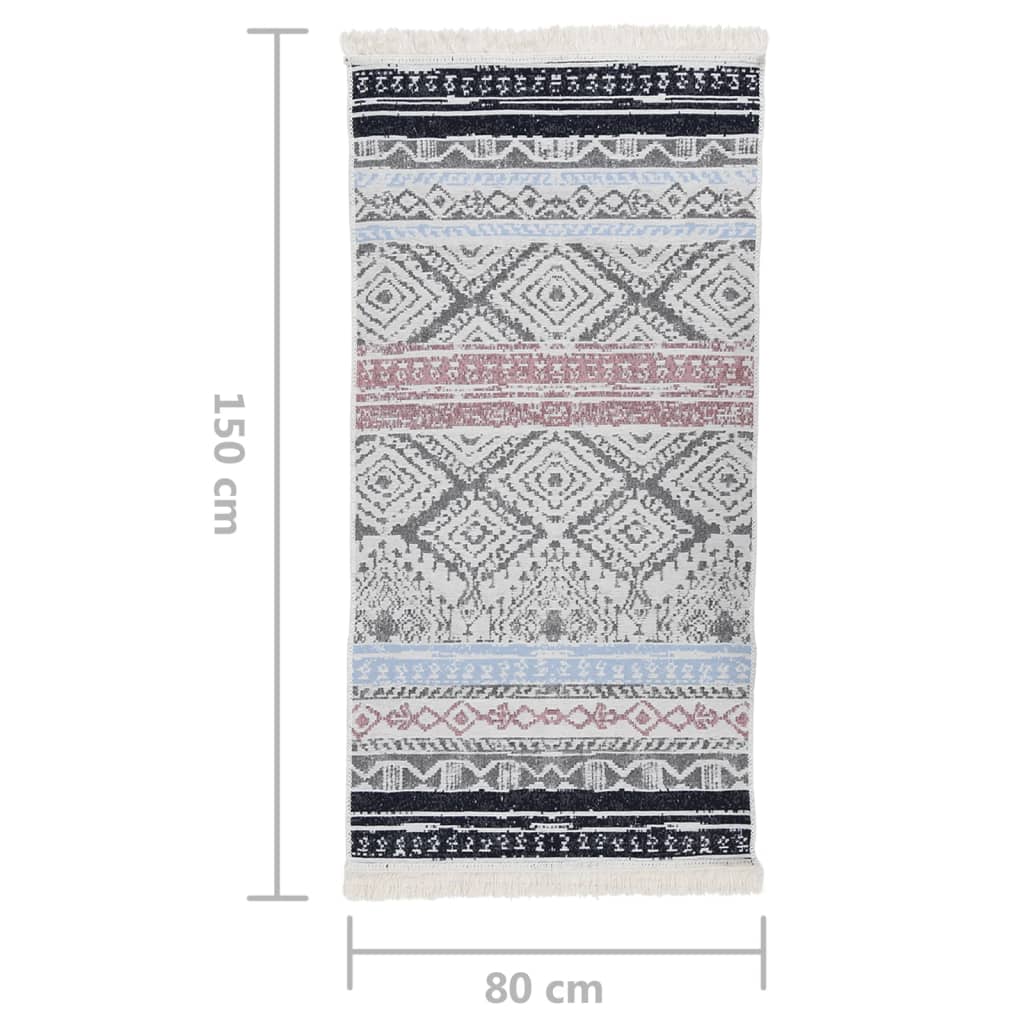 vidaXL Rug 120x180 cm cotton pink and aqua