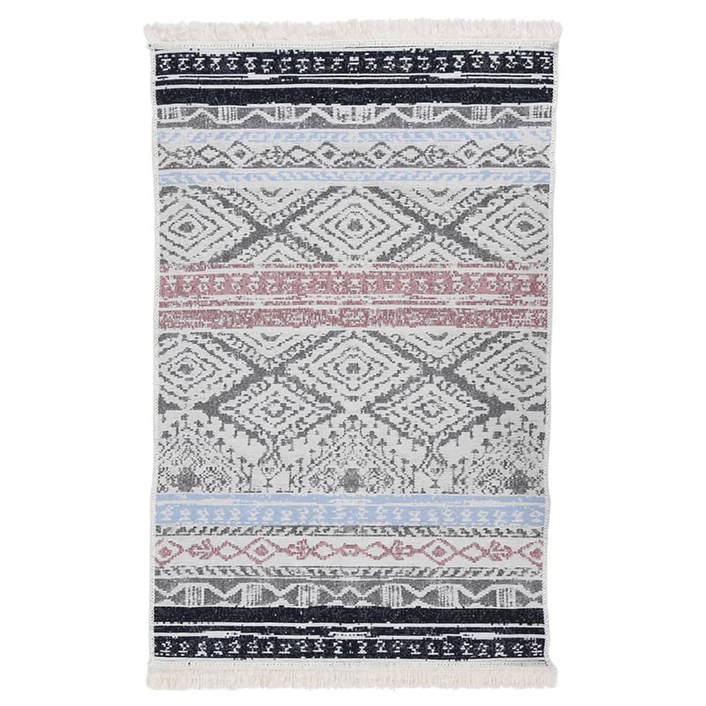vidaXL Rug 120x180 cm cotton pink and aqua