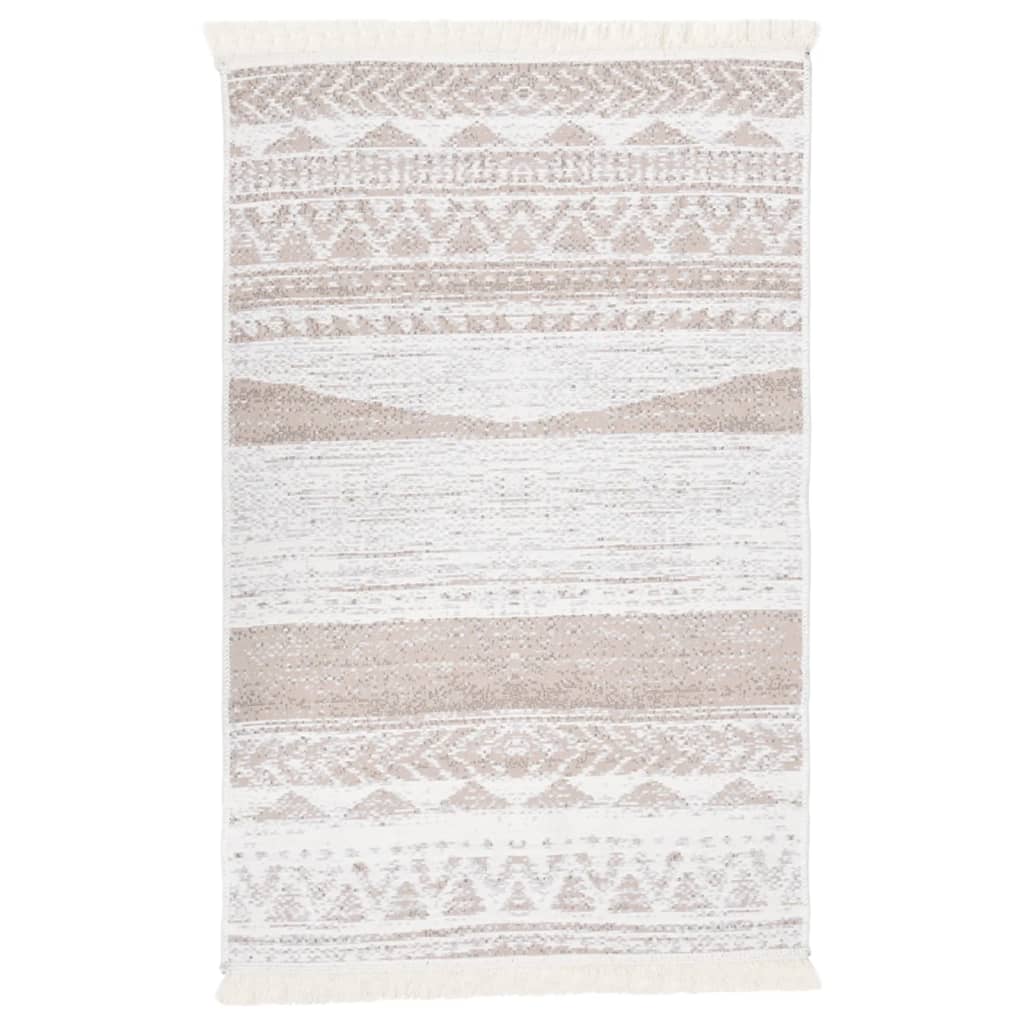 vidaXL Vloerkleed 160x230 cm katoen beige