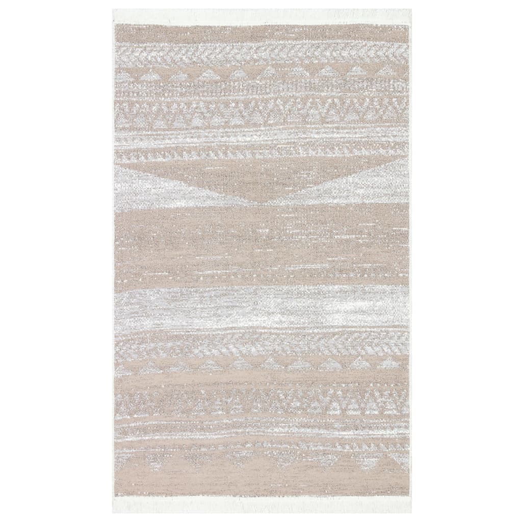 vidaXL Vloerkleed 160x230 cm katoen beige