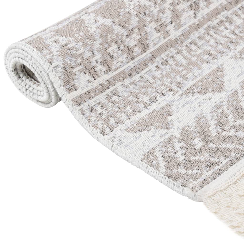 vidaXL Vloerkleed 160x230 cm katoen beige