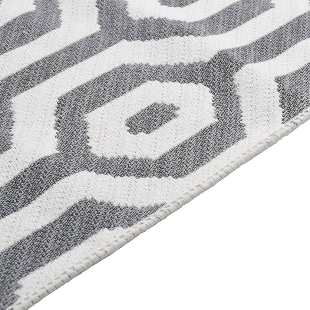 vidaXL Vloerkleed 160x230 cm katoen grijs