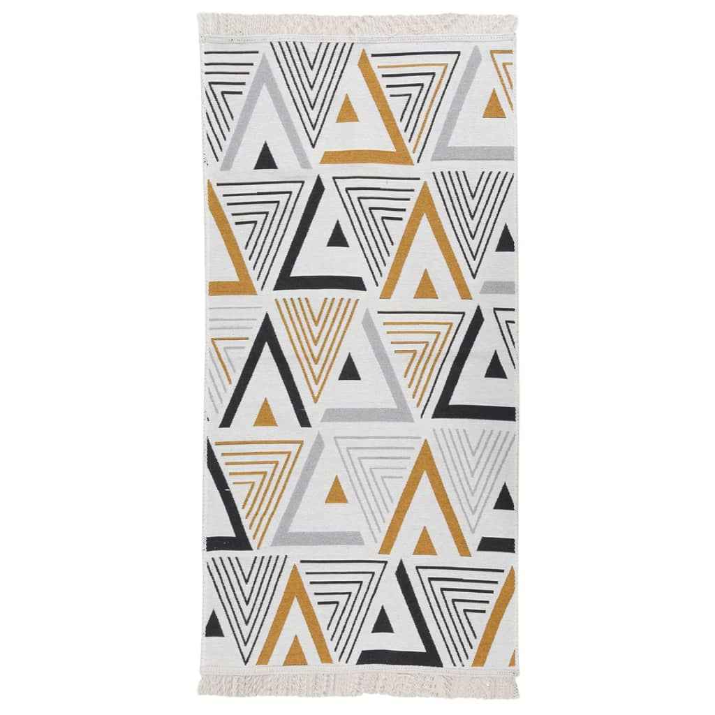 vidaXL Vloerkleed 80x150 cm katoen geel en grijs