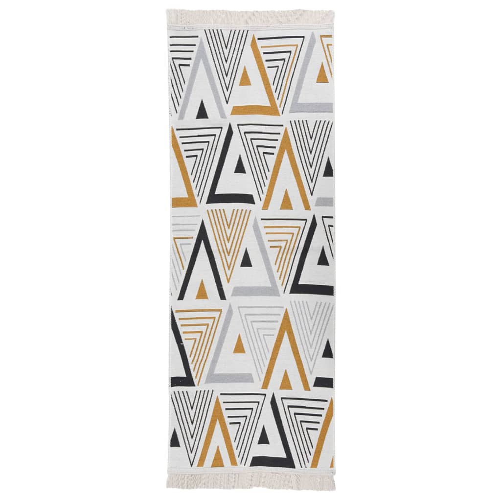 vidaXL Vloerkleed 80x150 cm katoen geel en grijs