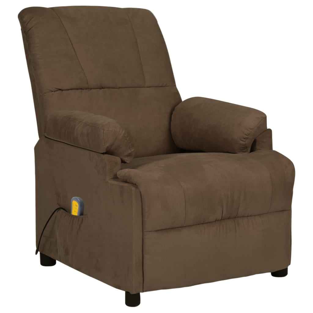 vidaXL Massagestoel microvezelstof crèmekleurig
