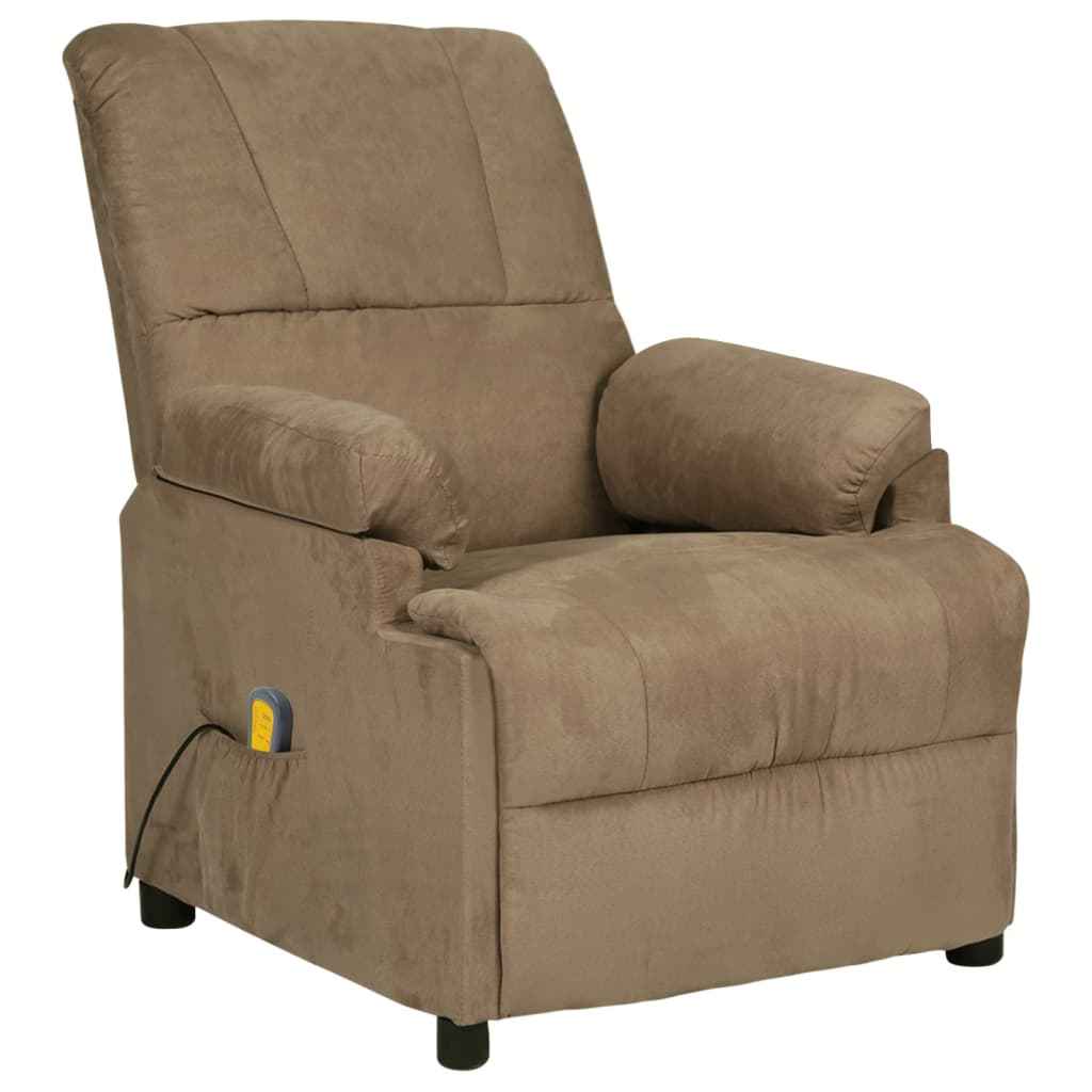 vidaXL Massagestoel microvezelstof crèmekleurig
