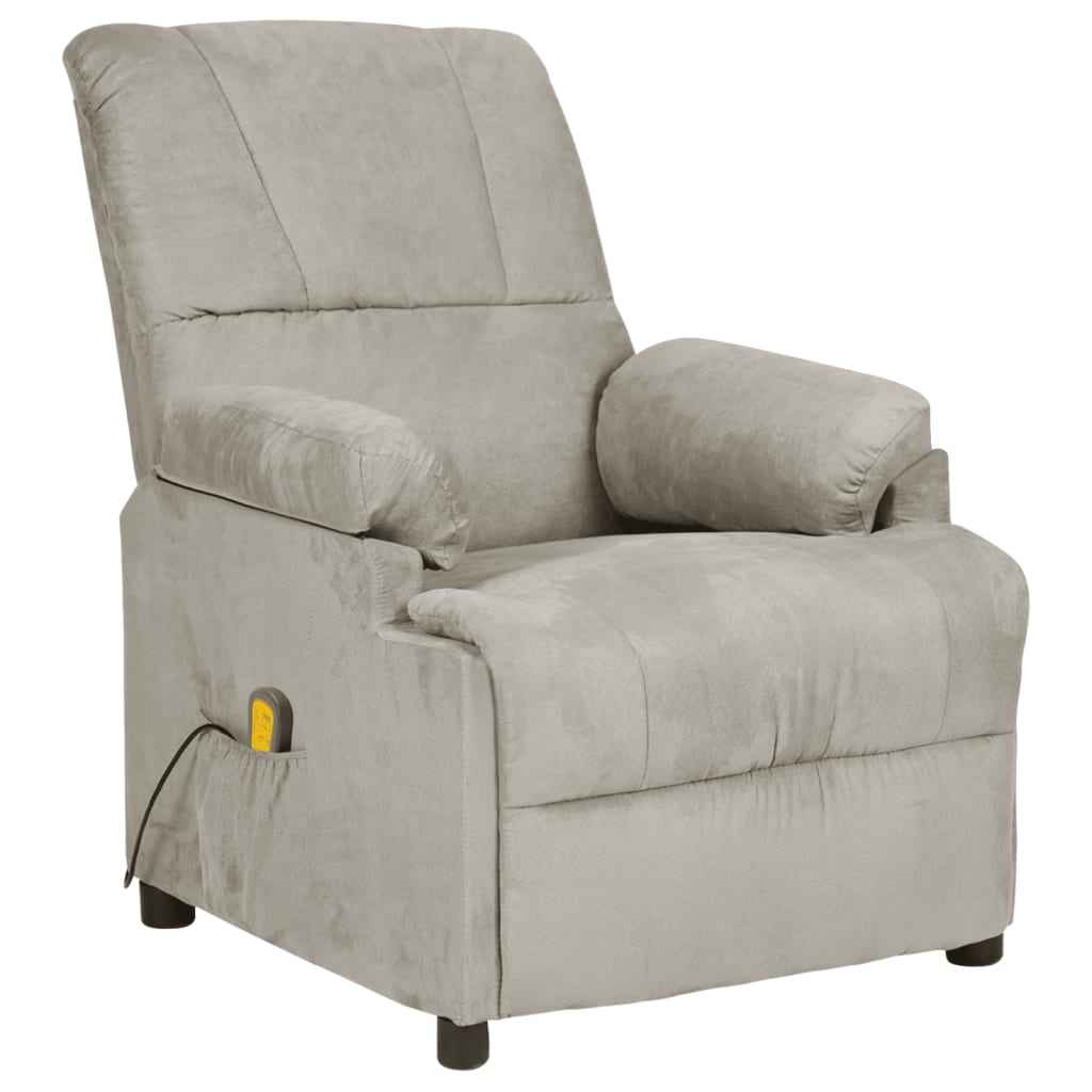 vidaXL Massagestoel microvezelstof crèmekleurig