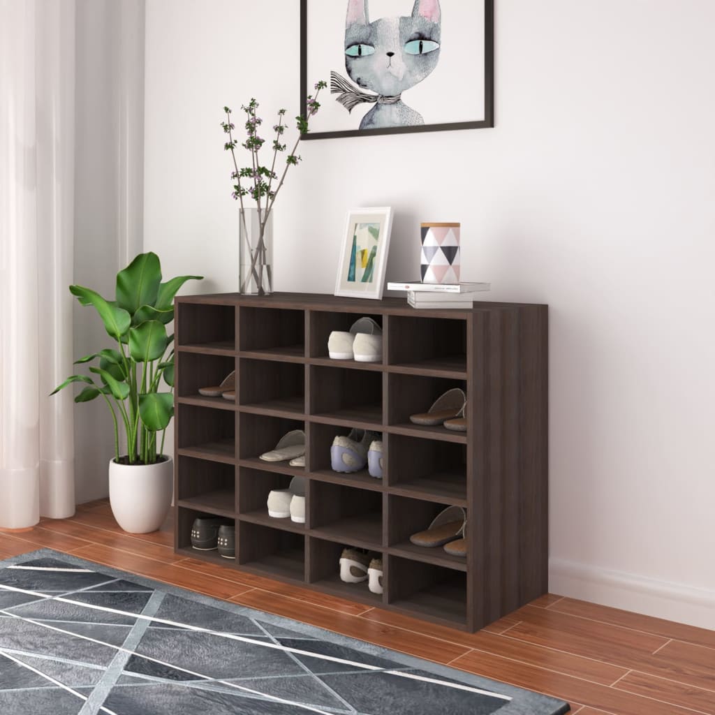 vidaXL Schoenenrek 92x30x67,5 cm bewerkt hout eikenkleurig