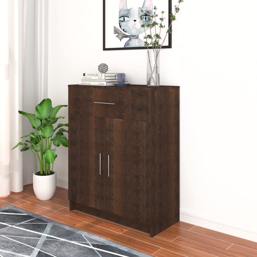 vidaXL Dressoir 71x35x88 cm bewerkt hout eiken