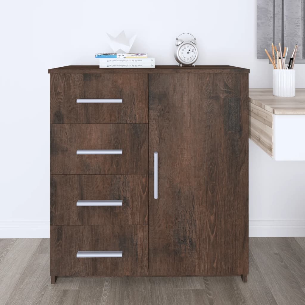 vidaXL Dressoir 79x35x88 cm bewerkt hout eiken