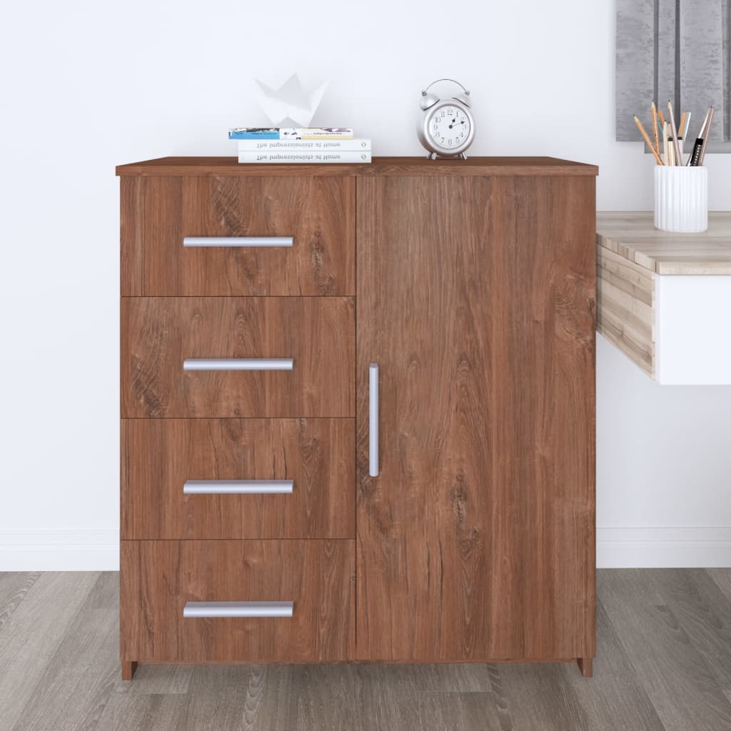vidaXL Dressoir 79x35x88 cm bewerkt hout eiken