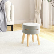 vidaXL Round Stool Velvet Dark Grey