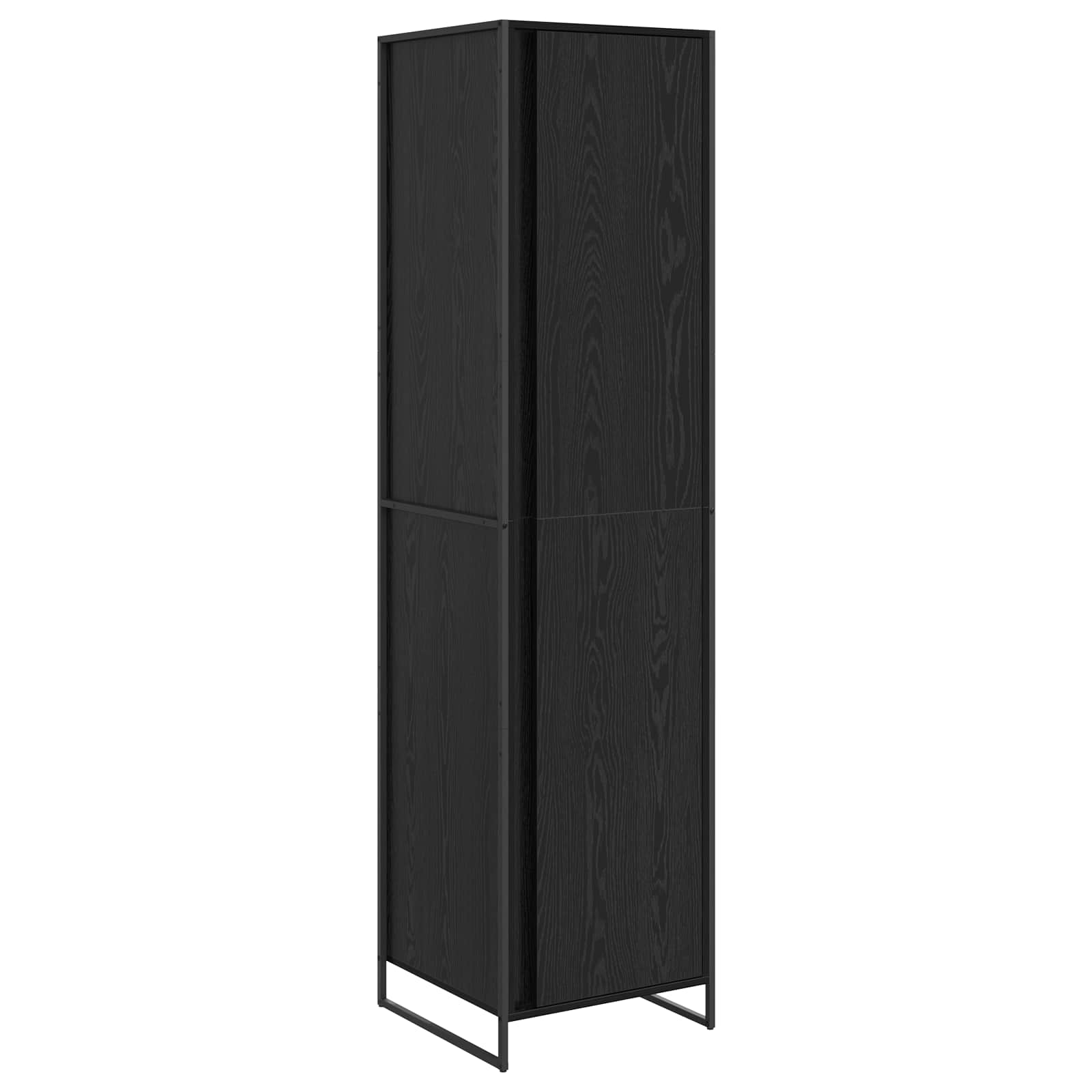vidaXL Warderobe 2 pcs Zwart Eiken 50 x 50 x 200 cm Bewerkt hout