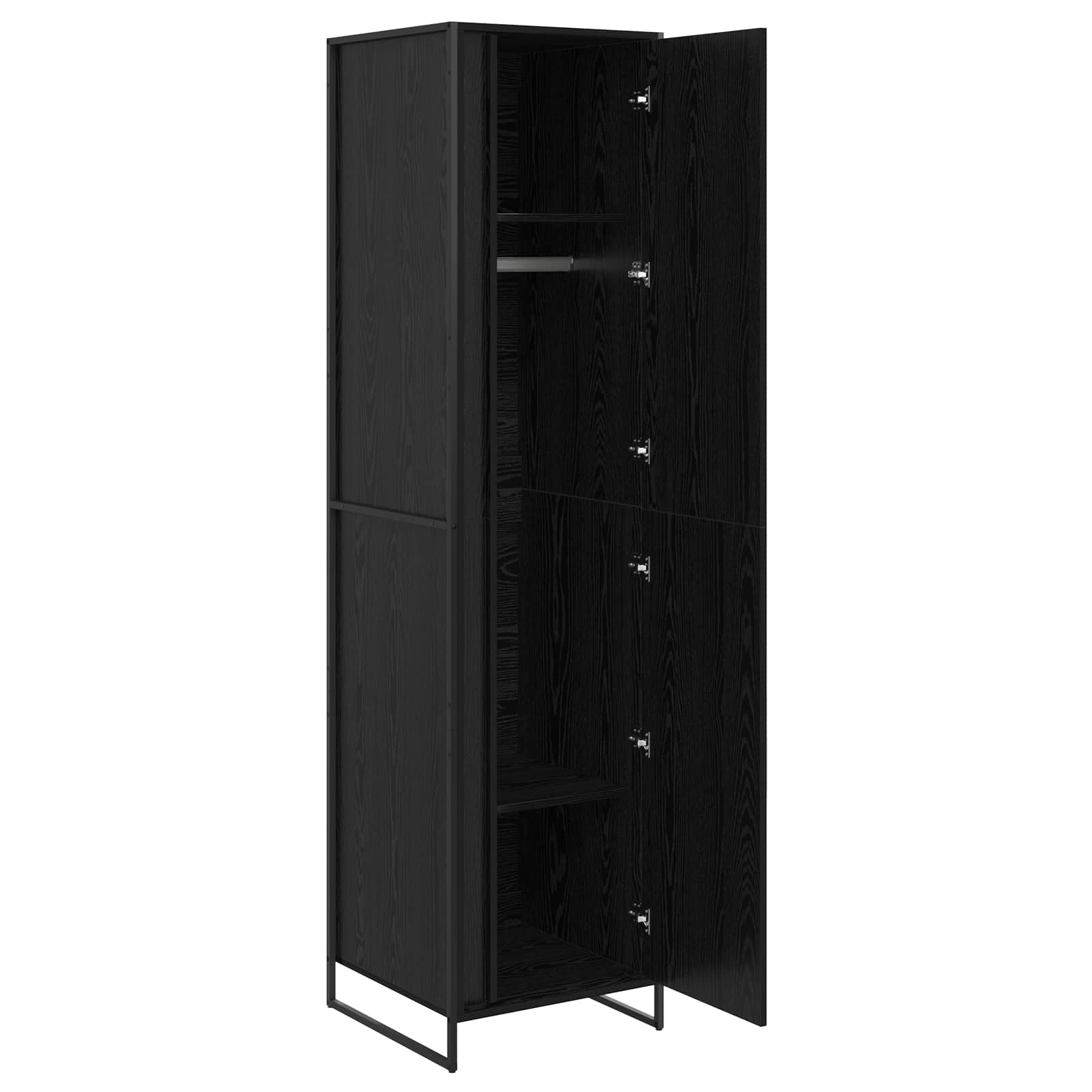vidaXL Warderobe 2 pcs Zwart Eiken 50 x 50 x 200 cm Bewerkt hout