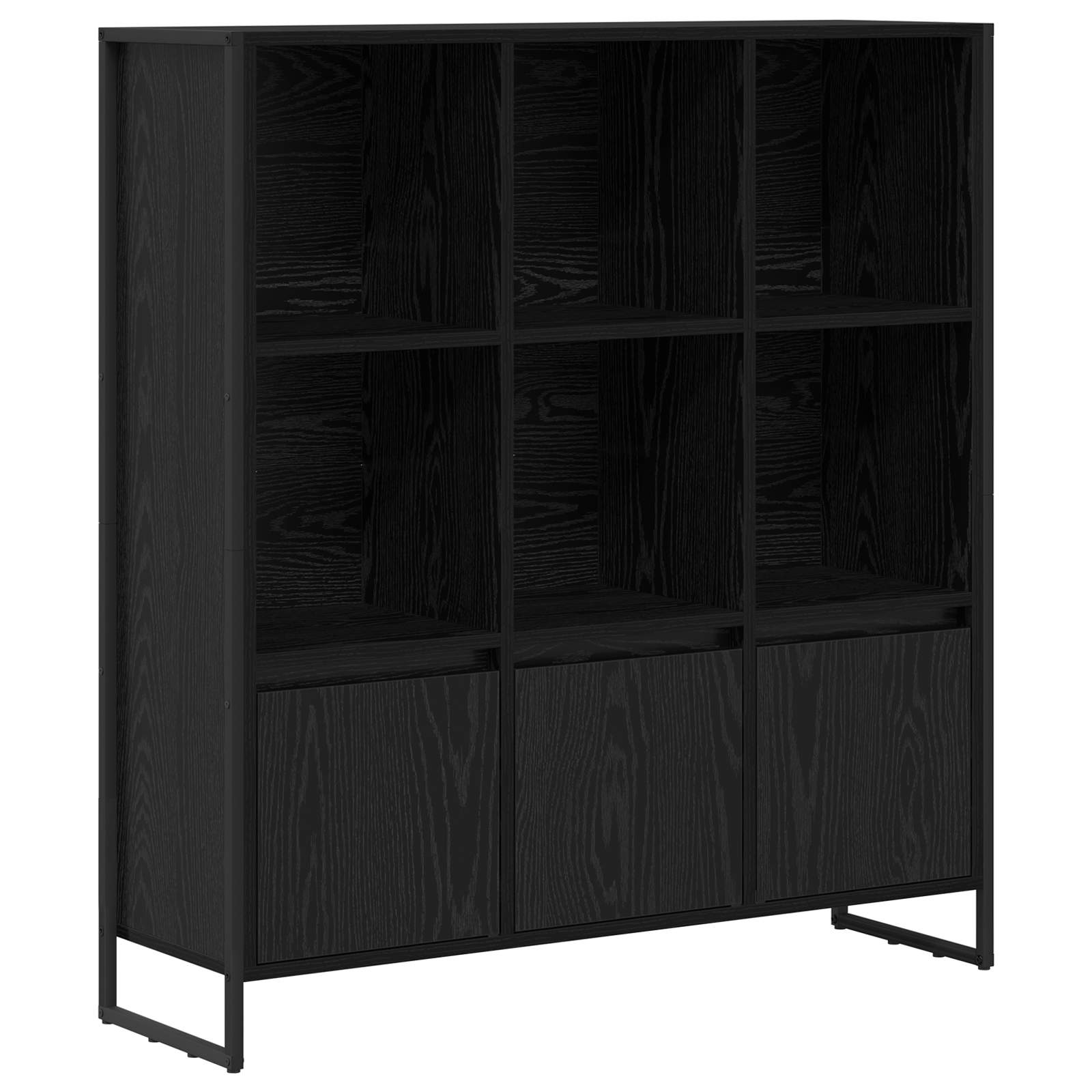 vidaXL Boekenkast 2 pcs Zwart Eiken 99,5 x 30 x 108,5 cm Bewerkt hout