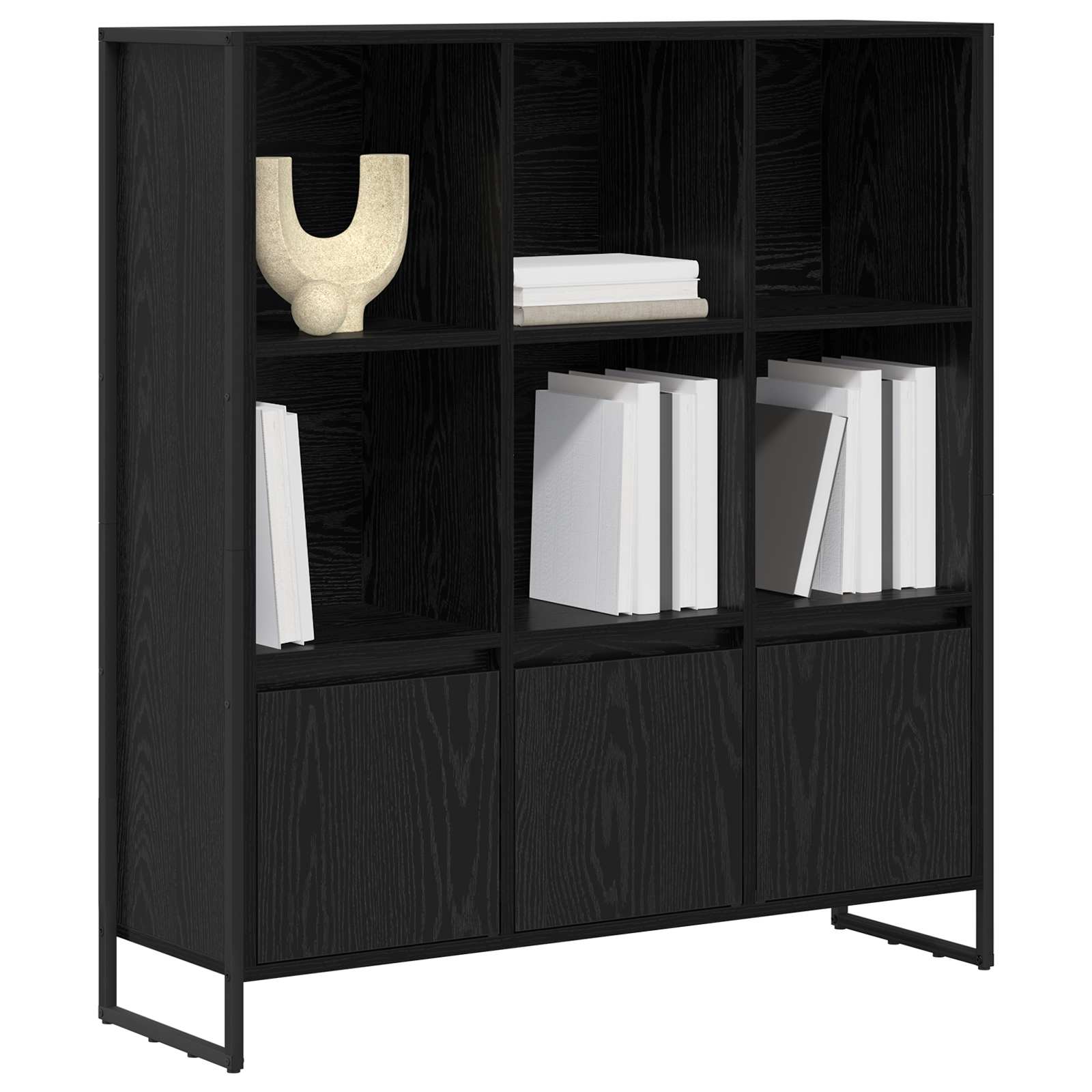 vidaXL Boekenkast 2 pcs Zwart Eiken 99,5 x 30 x 108,5 cm Bewerkt hout