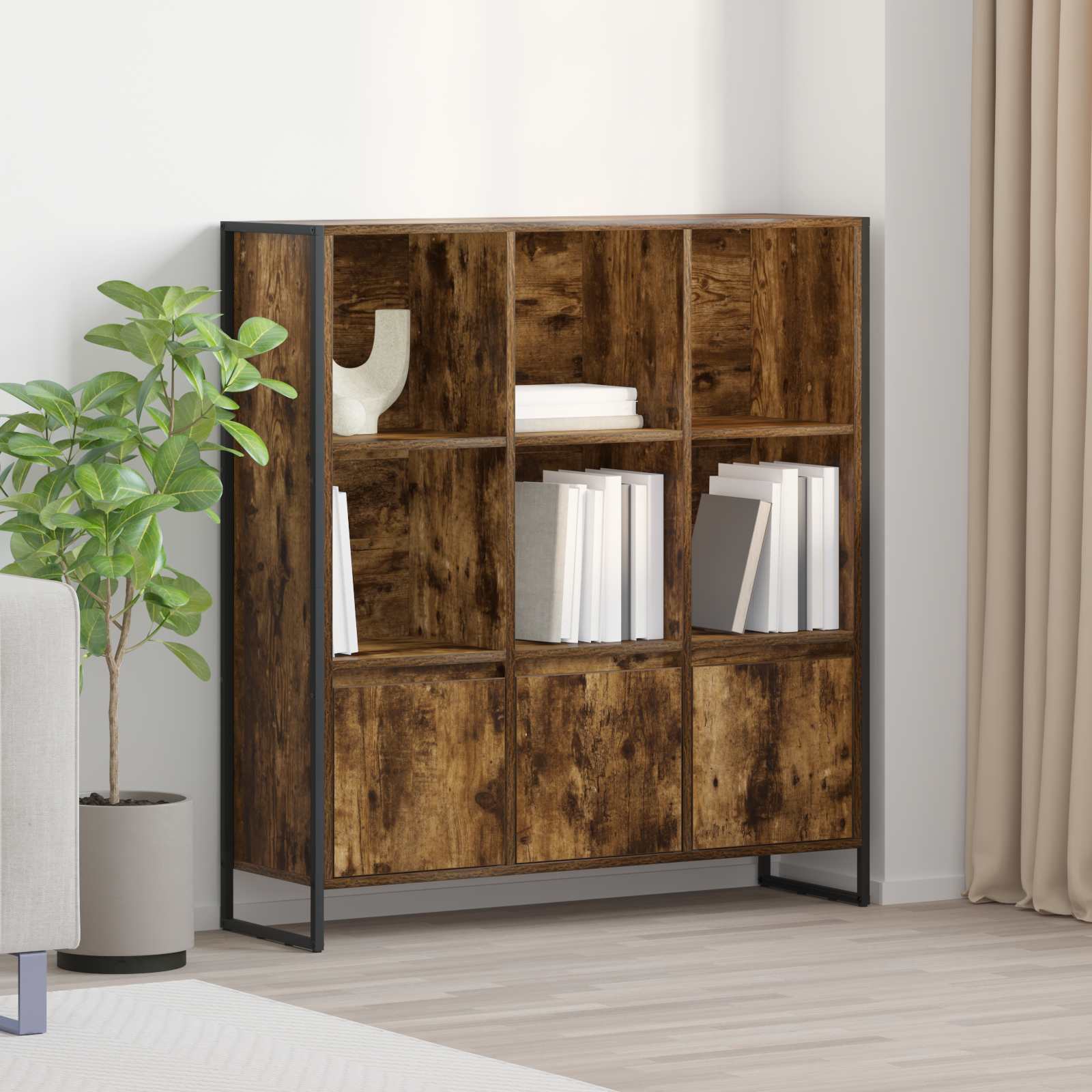 vidaXL Boekenkast 2 pcs Zwart Eiken 99,5 x 30 x 108,5 cm Bewerkt hout