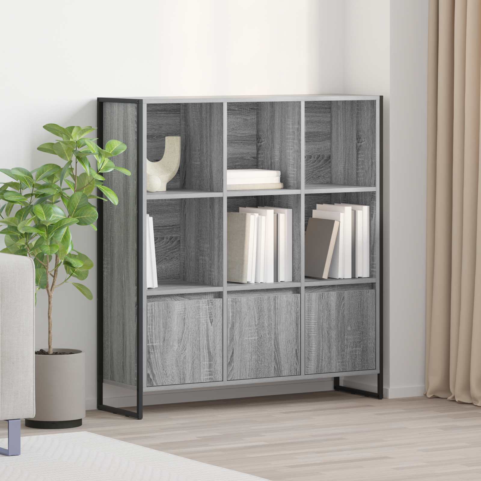 vidaXL Boekenkast 2 pcs Zwart Eiken 99,5 x 30 x 108,5 cm Bewerkt hout