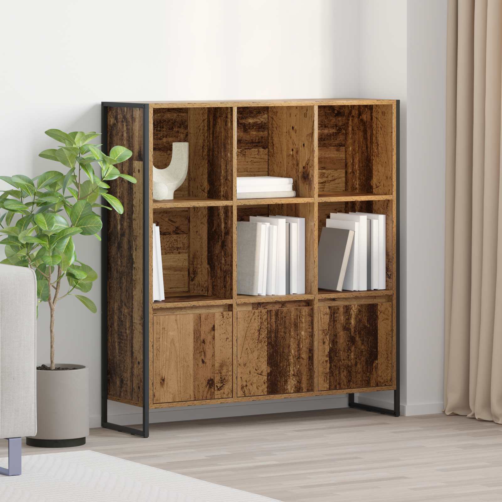 vidaXL Boekenkast 2 pcs Zwart Eiken 99,5 x 30 x 108,5 cm Bewerkt hout