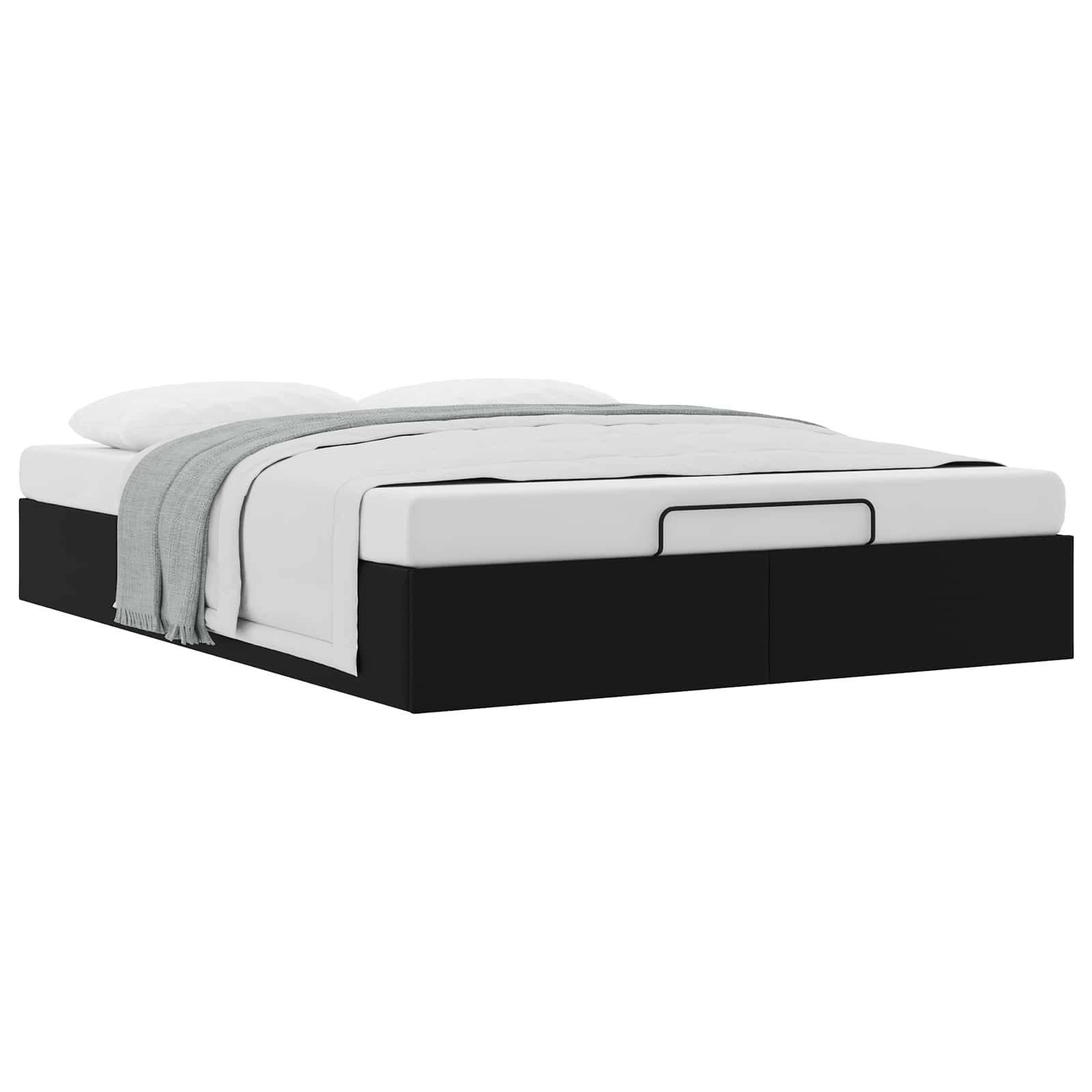 vidaXL Ottoman Bedframe Zwart King size Kunstleer