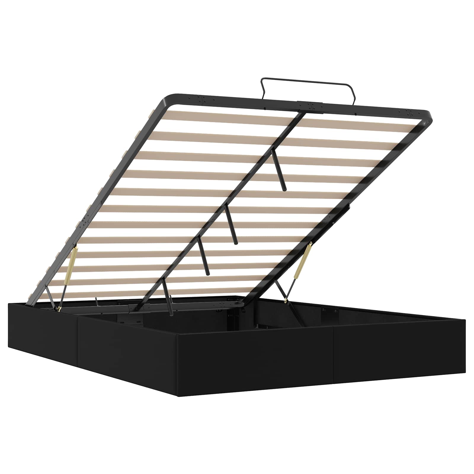 vidaXL Ottoman Bedframe Zwart King size Kunstleer