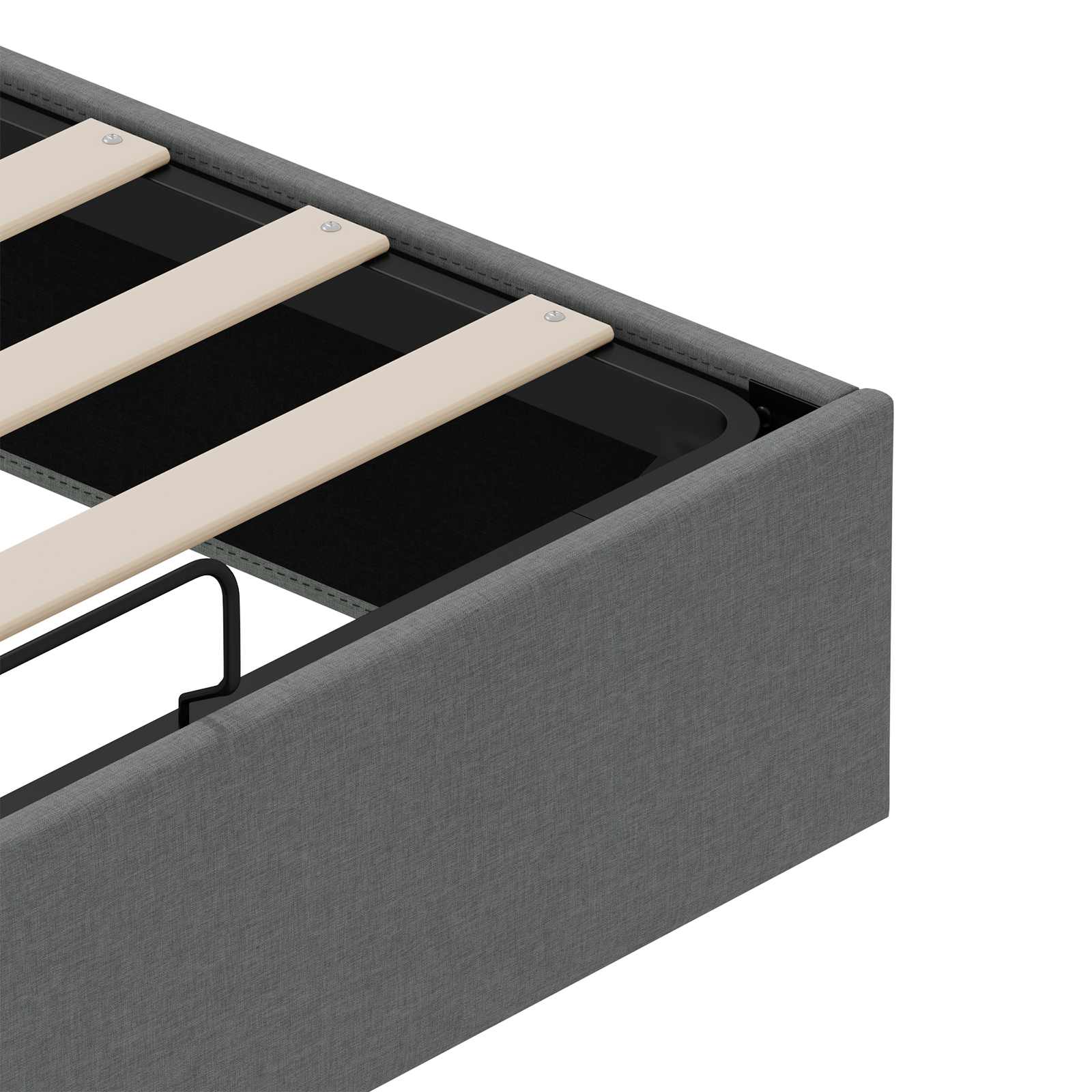 vidaXL Ottoman Bedframe Donkergrijs 153 x 203 cm Stof