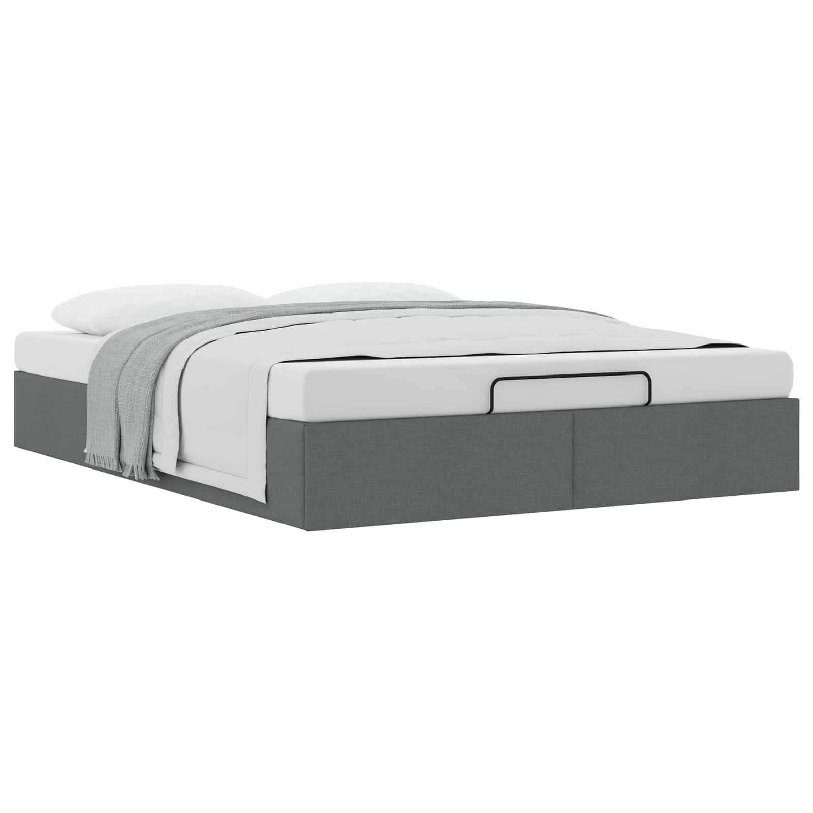 vidaXL Ottoman Bedframe Donkergrijs 153 x 203 cm Stof