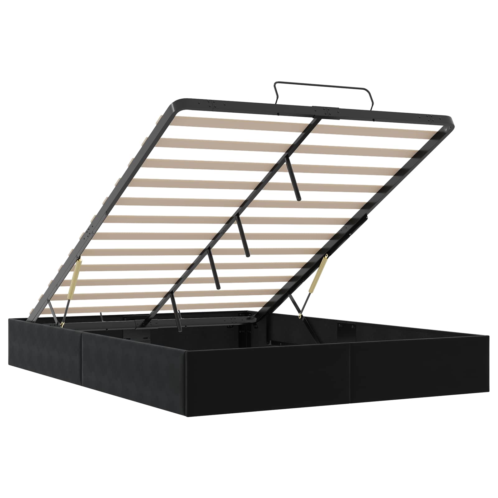vidaXL Ottoman Bedframe Zwart 153 x 203 cm Fluweel