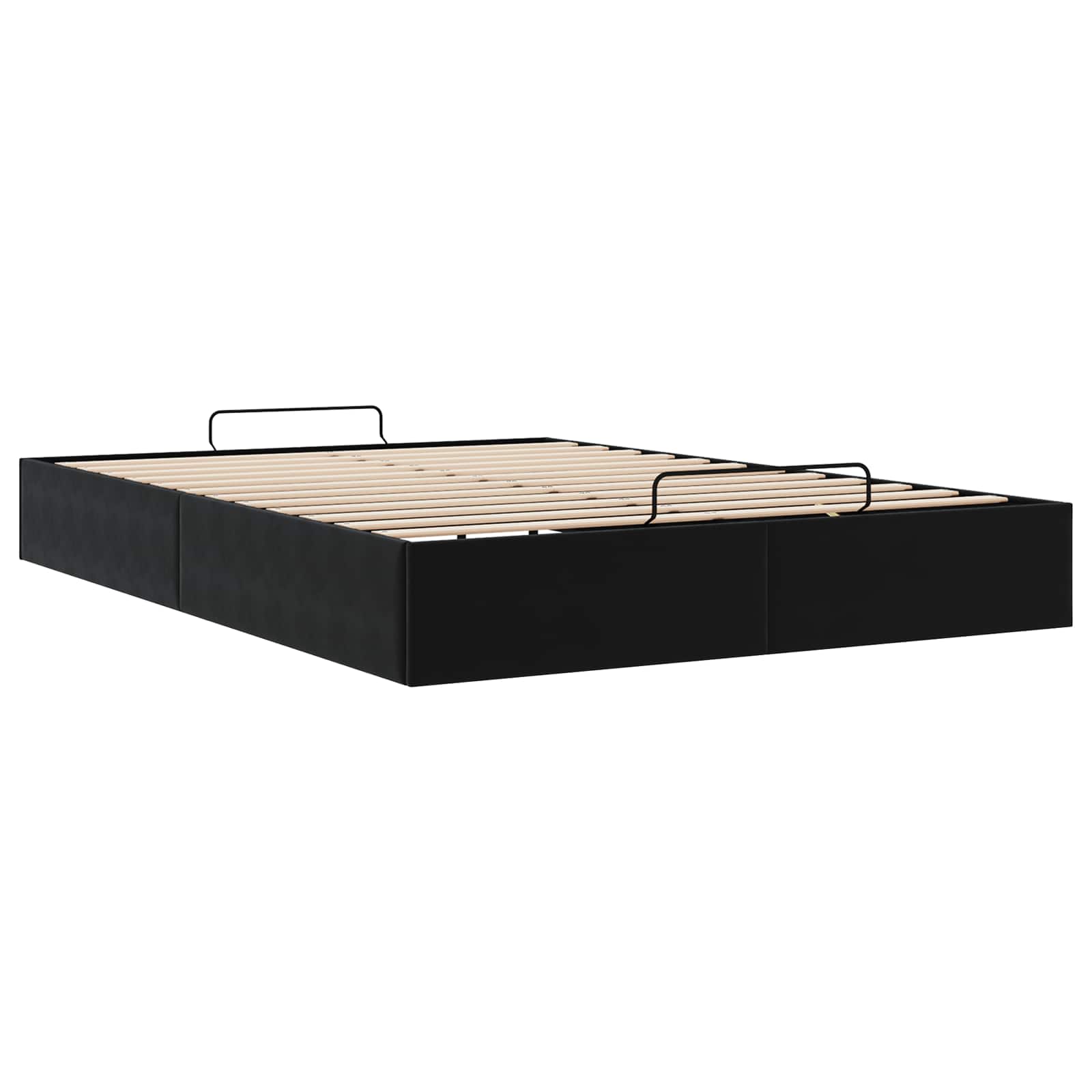 vidaXL Ottoman Bedframe Zwart 153 x 203 cm Fluweel