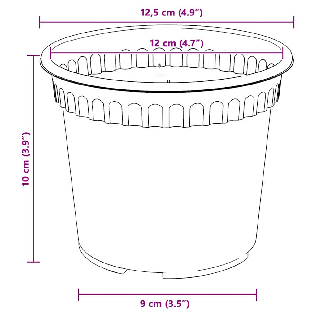 vidaXL Plantenpotten 6 pcs Baksteenrood Ø 17 x 14 cm Kunststof