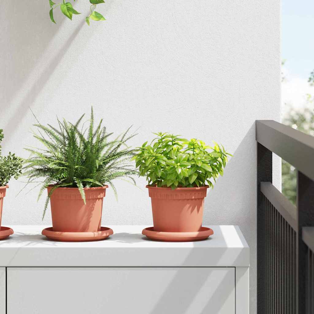 vidaXL Plantenpotten 6 pcs Baksteenrood Ø 17 x 14 cm Kunststof
