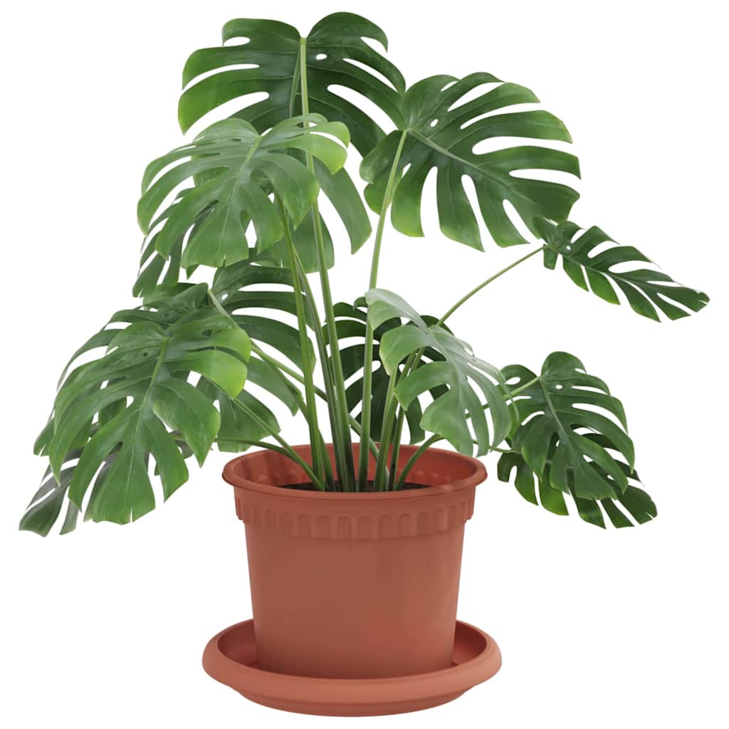 vidaXL Plantenpotten 6 pcs Baksteenrood Ø 17 x 14 cm Kunststof