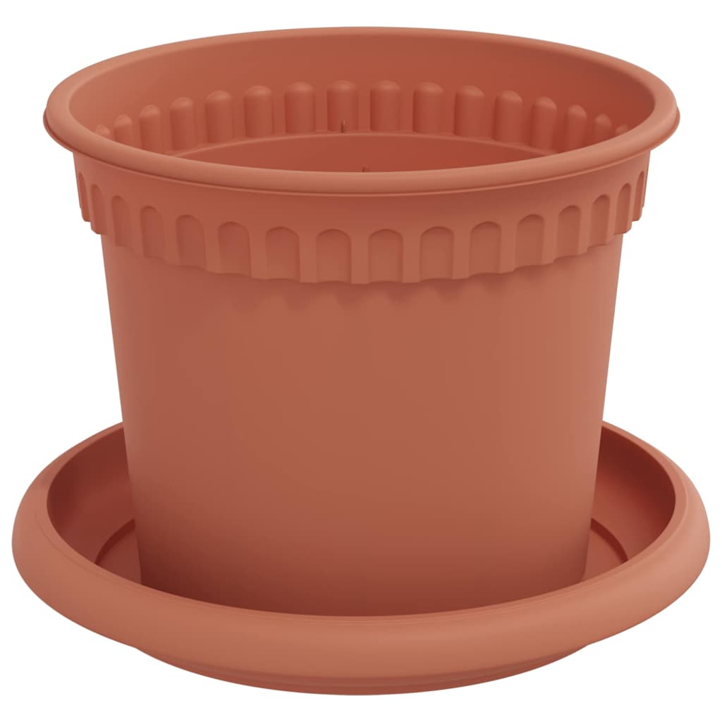vidaXL Plantenpotten 6 pcs Baksteenrood Ø 17 x 14 cm Kunststof