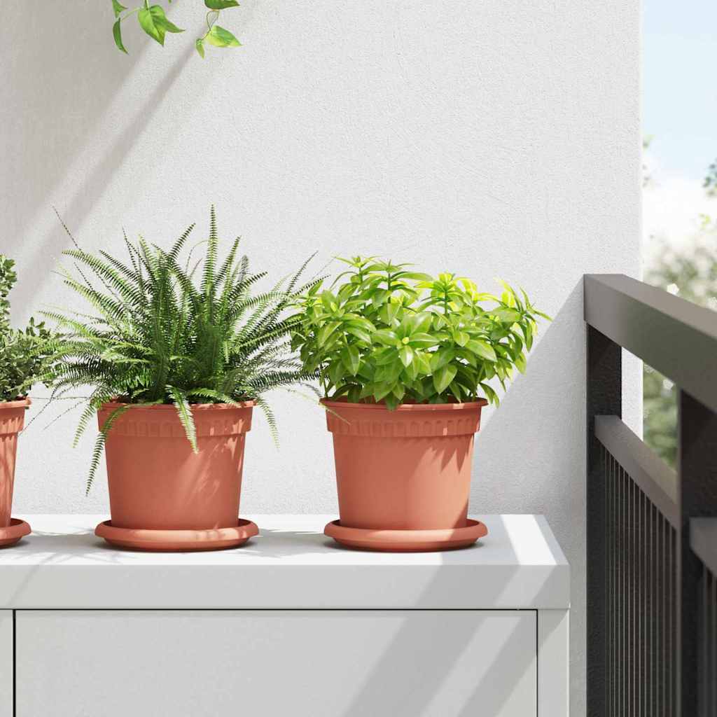vidaXL Plantenpotten 6 pcs Baksteenrood Ø 17 x 14 cm Kunststof