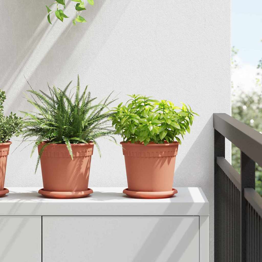 vidaXL Plantenpotten 6 pcs Baksteenrood Ø 17 x 14 cm Kunststof