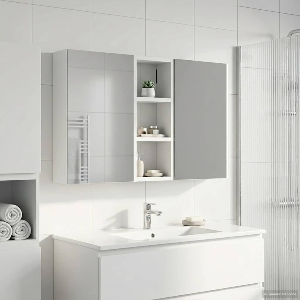 vidaXL Badkamerkastenset 3 pcs 80 x 10,5 x 50 cm Bewerkt hout