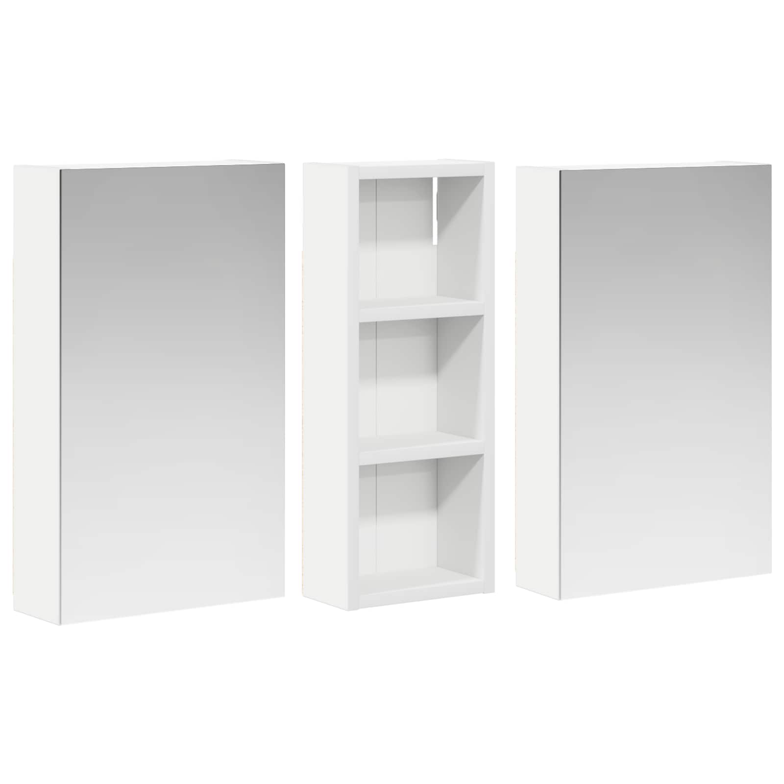 vidaXL Badkamerkastenset 3 pcs 80 x 10,5 x 50 cm Bewerkt hout