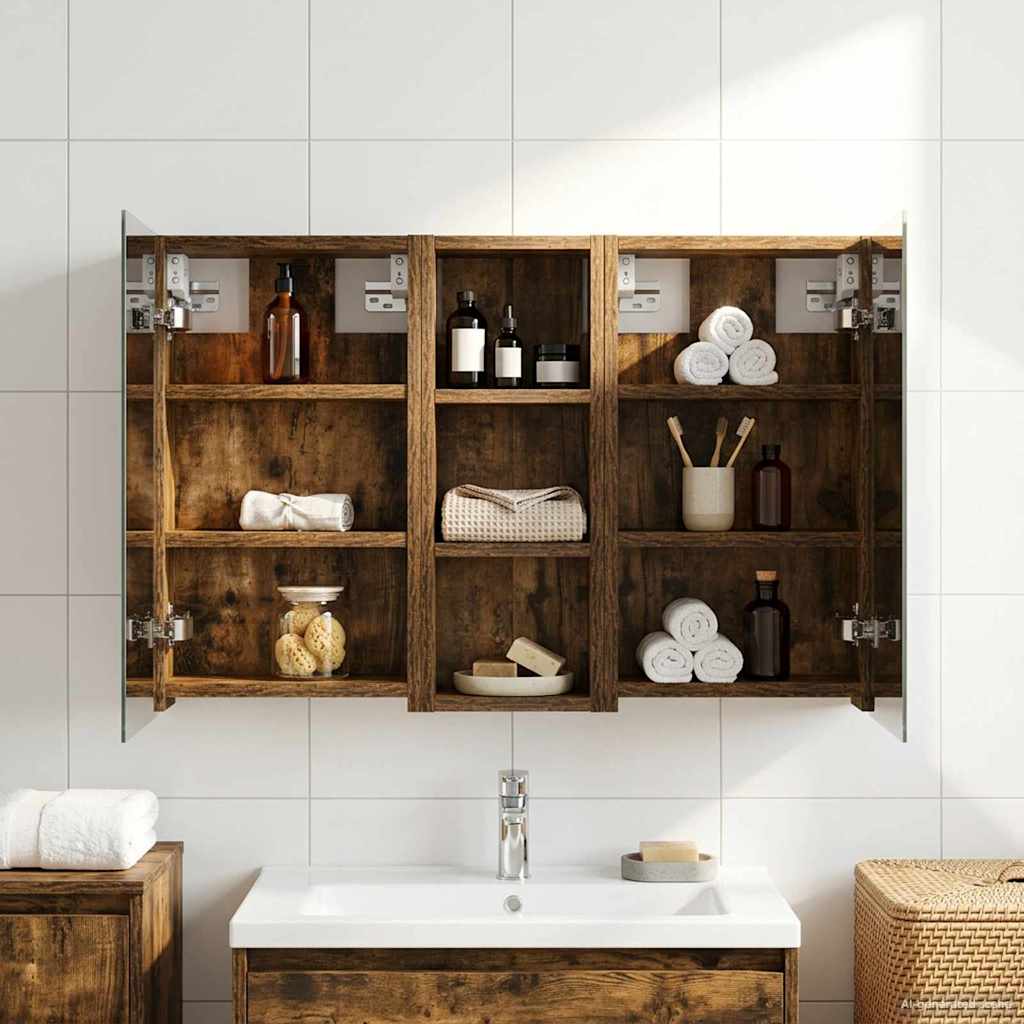 vidaXL Badkamerkastenset 3 pcs 80 x 10,5 x 50 cm Bewerkt hout