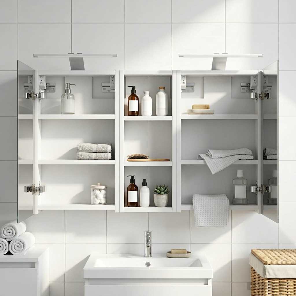 vidaXL Badkamerkastenset 3 pcs 80 x 10,5 x 50 cm Bewerkt hout