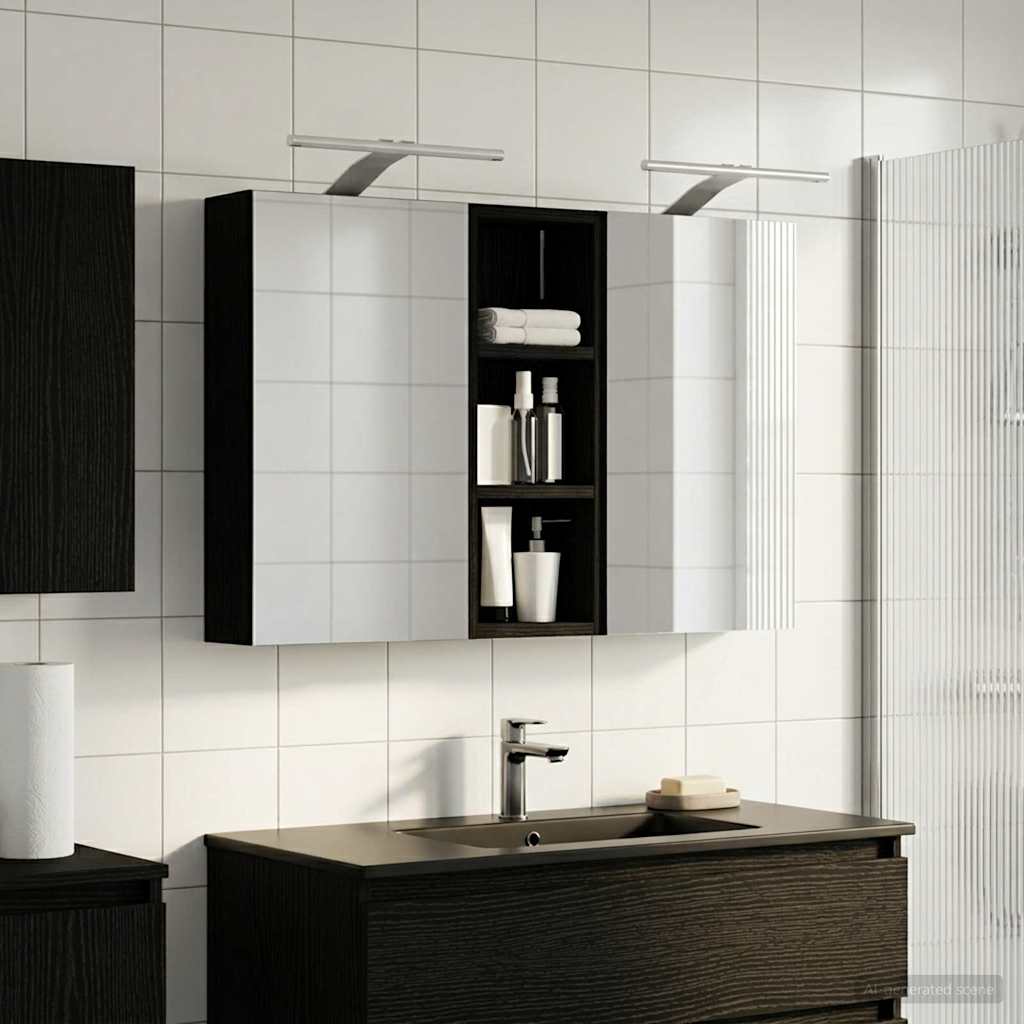vidaXL Badkamerkastenset 3 pcs 80 x 10,5 x 50 cm Bewerkt hout