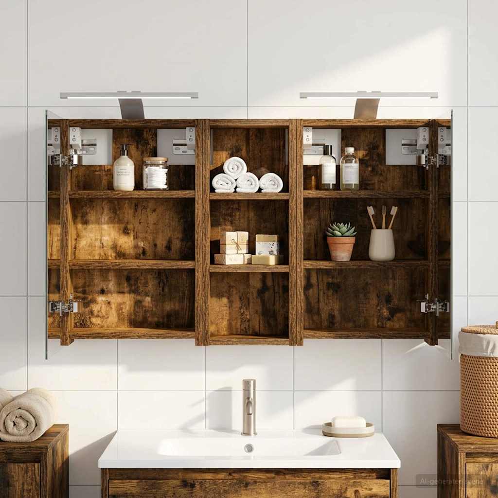 vidaXL Badkamerkastenset 3 pcs 80 x 10,5 x 50 cm Bewerkt hout