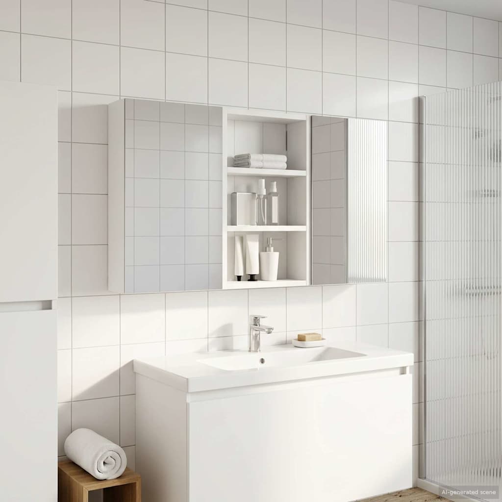 vidaXL Badkamerkastenset 3 pcs 80 x 10,5 x 50 cm Bewerkt hout