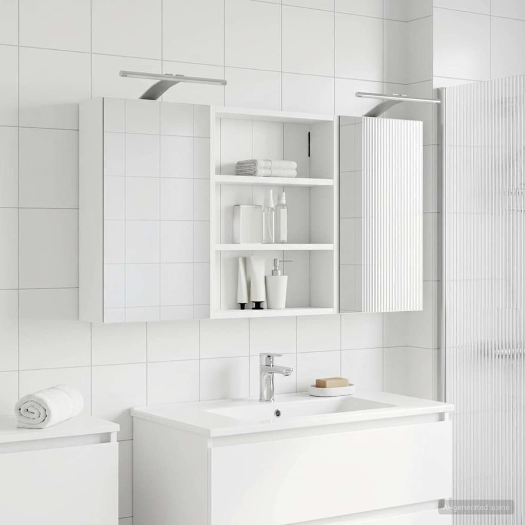 vidaXL Badkamerkastenset 3 pcs 80 x 10,5 x 50 cm Bewerkt hout