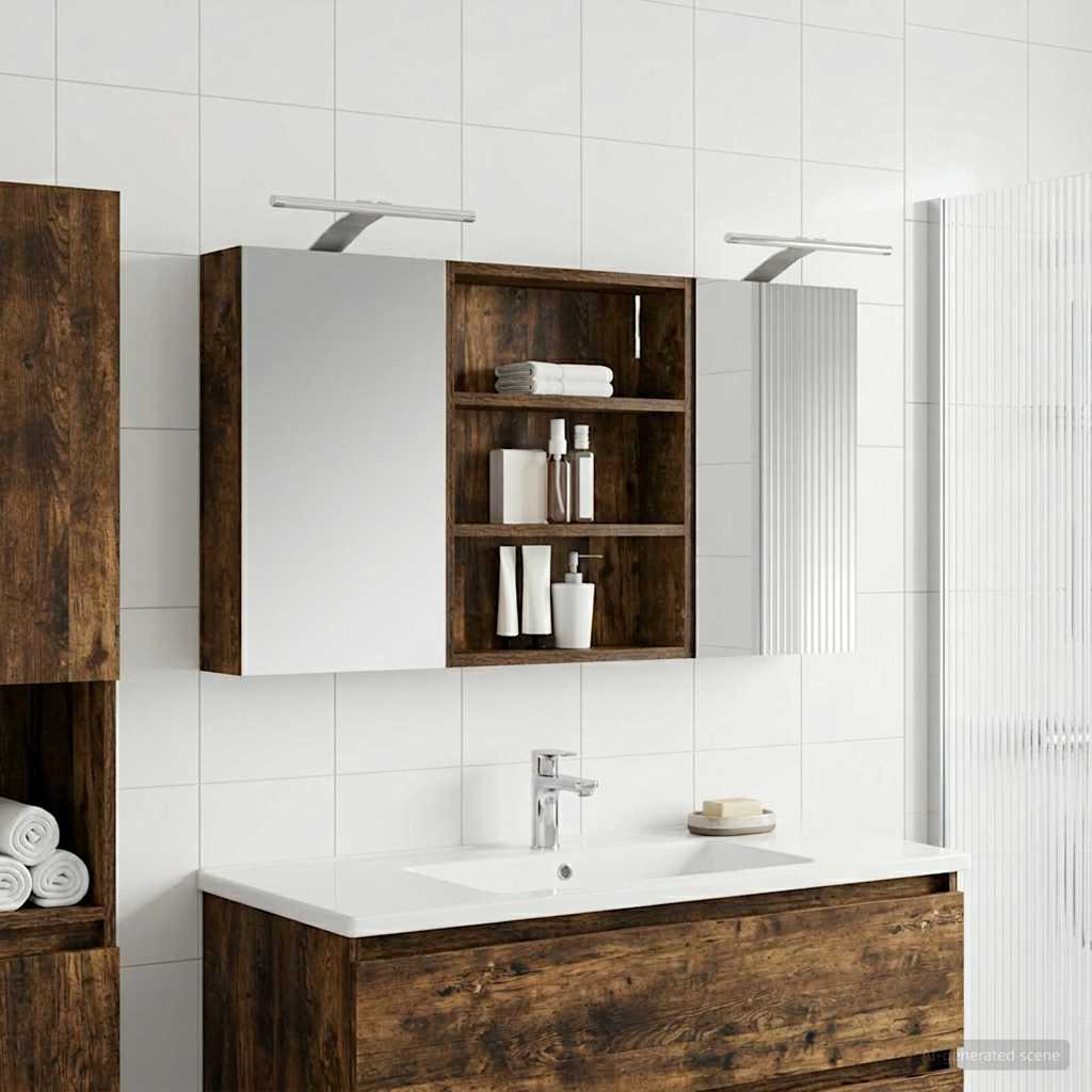 vidaXL Badkamerkastenset 3 pcs 80 x 10,5 x 50 cm Bewerkt hout