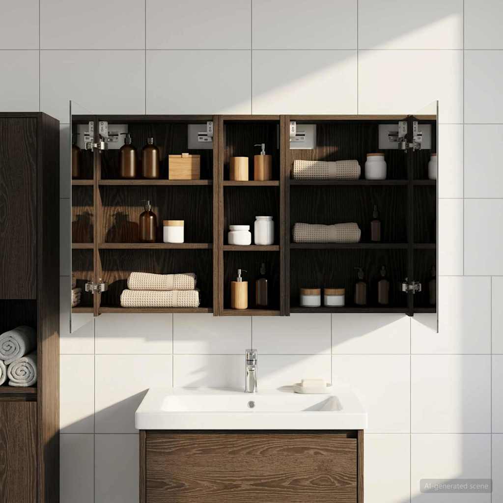 vidaXL Badkamerkastenset 3 pcs 80 x 10,5 x 50 cm Bewerkt hout