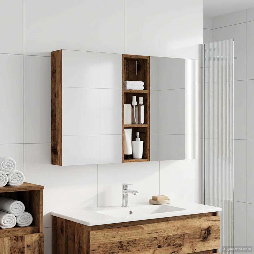 vidaXL Badkamerkastenset 3 pcs 80 x 10,5 x 50 cm Bewerkt hout