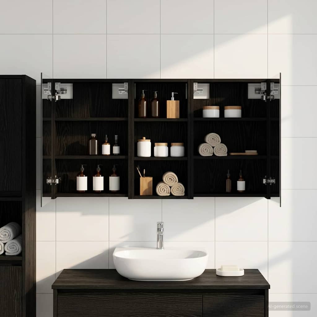 vidaXL Badkamerkastenset 3 pcs 80 x 10,5 x 50 cm Bewerkt hout