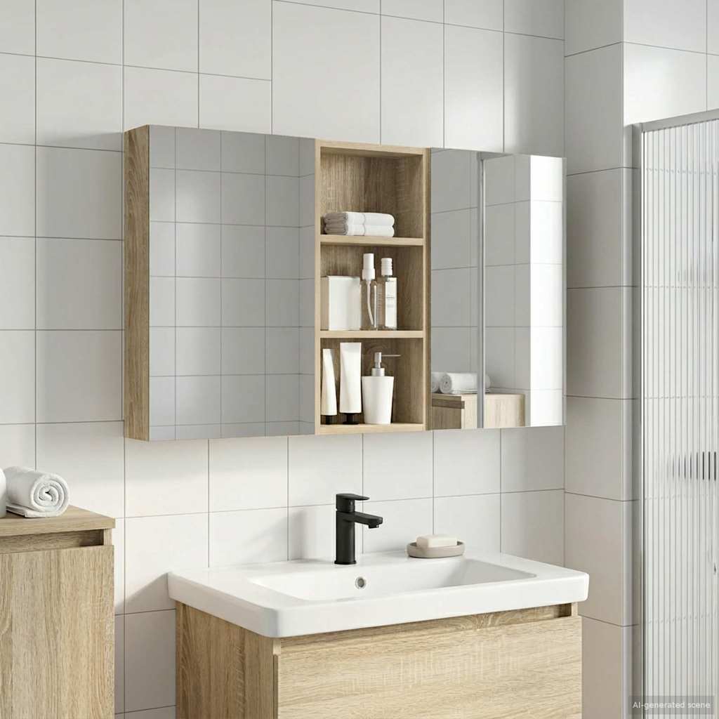 vidaXL Badkamerkastenset 3 pcs 80 x 10,5 x 50 cm Bewerkt hout