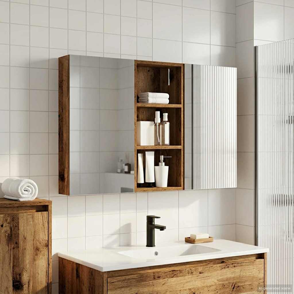 vidaXL Badkamerkastenset 3 pcs 80 x 10,5 x 50 cm Bewerkt hout