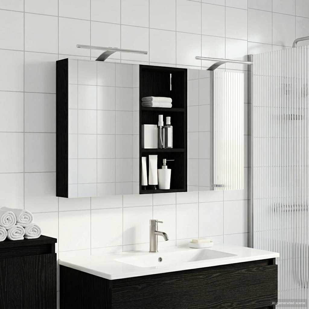 vidaXL Badkamerkastenset 3 pcs 80 x 10,5 x 50 cm Bewerkt hout